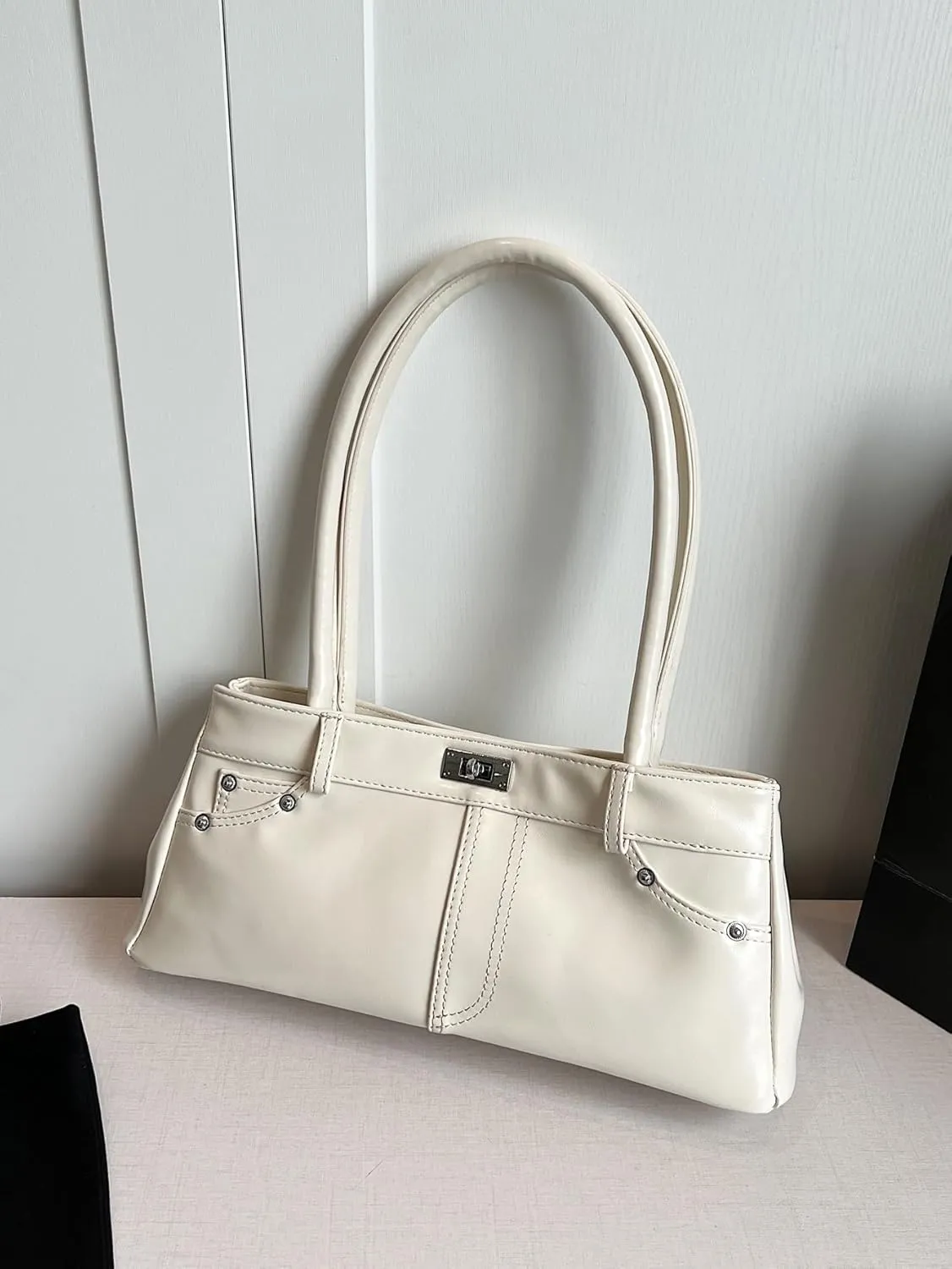 Women's Elegant Underarm Shoulder Handbags Turn Lock Satchel Tote Hobo Bags Night Out Purse
