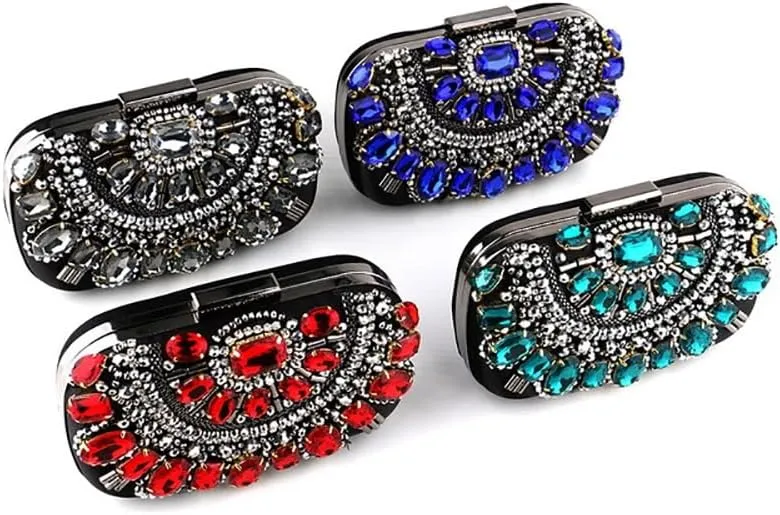 Women's Evening Bags Sparkly Rhinestone Clutch Purses Luxury Handbags for Wedding Prom Party Club