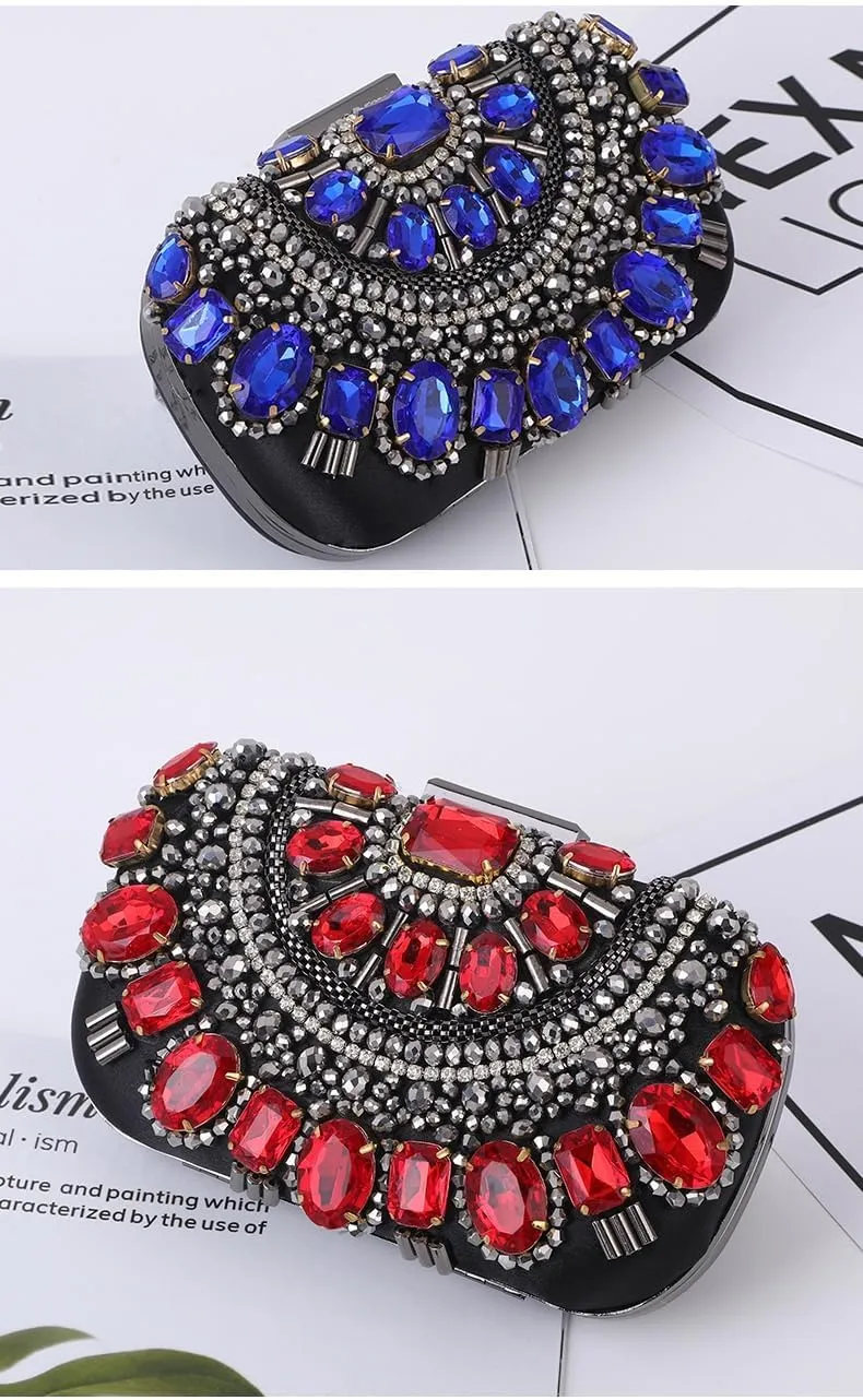 Women's Evening Bags Sparkly Rhinestone Clutch Purses Luxury Handbags for Wedding Prom Party Club