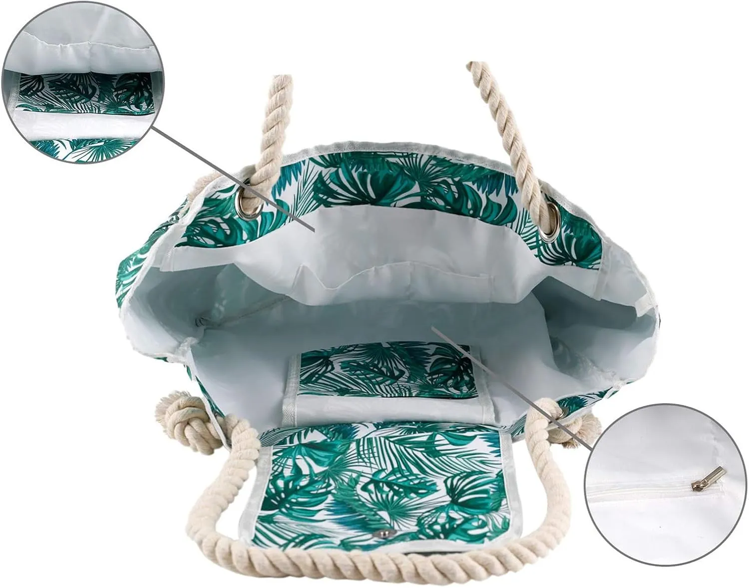 Women's Foreign Trade Multifunctional Single Shoulder Canvas Shopping Bag Leisure Vacation Beach (Mint Green, One Size)