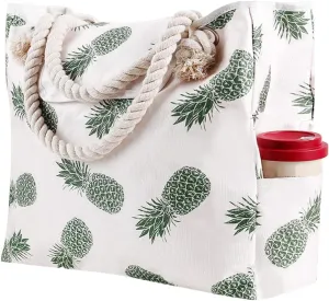 Women's Foreign Trade Multifunctional Single Shoulder Canvas Shopping Bag Leisure Vacation Beach (Mint Green, One Size)