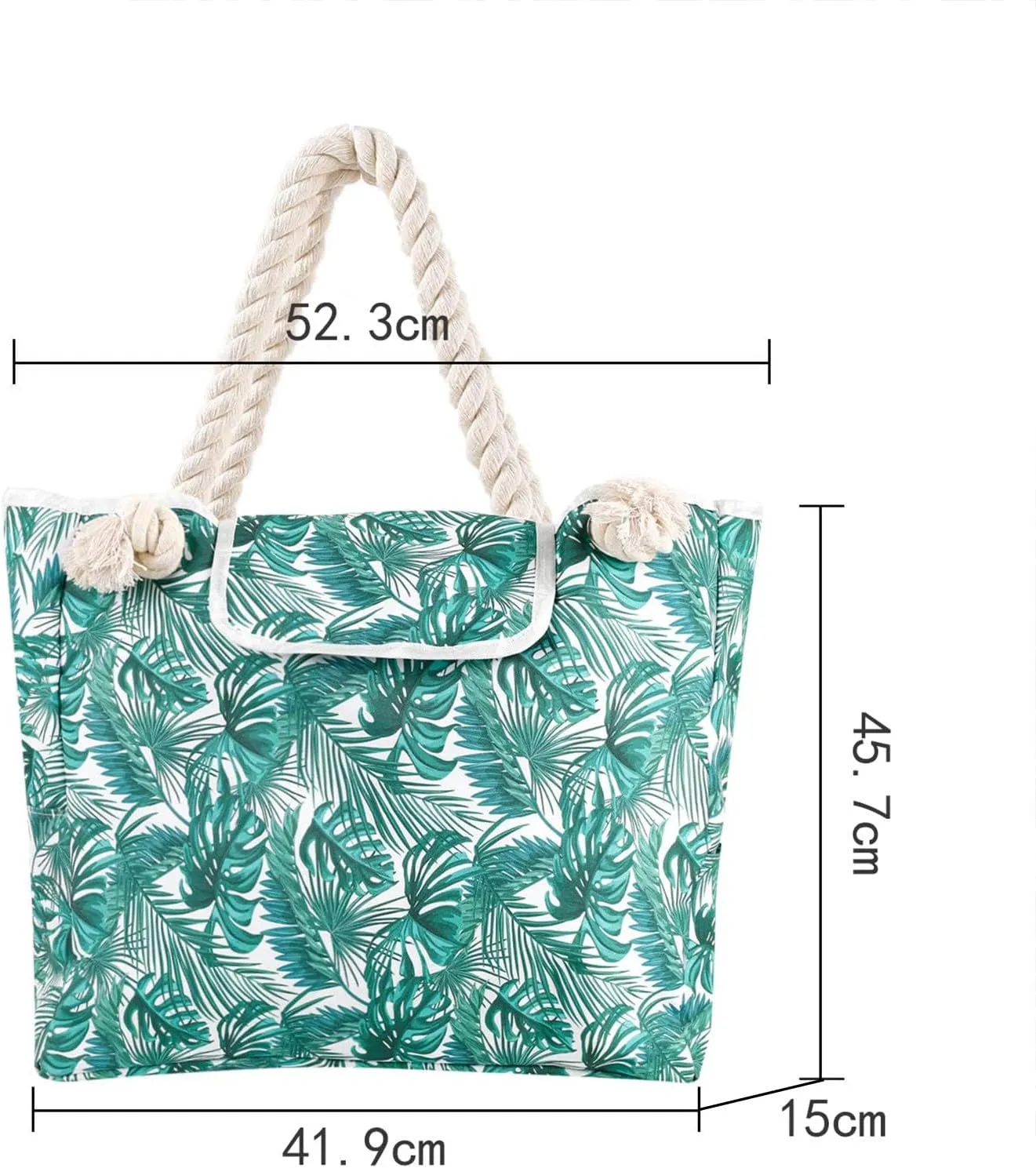 Women's Foreign Trade Multifunctional Single Shoulder Canvas Shopping Bag Leisure Vacation Beach (Mint Green, One Size)