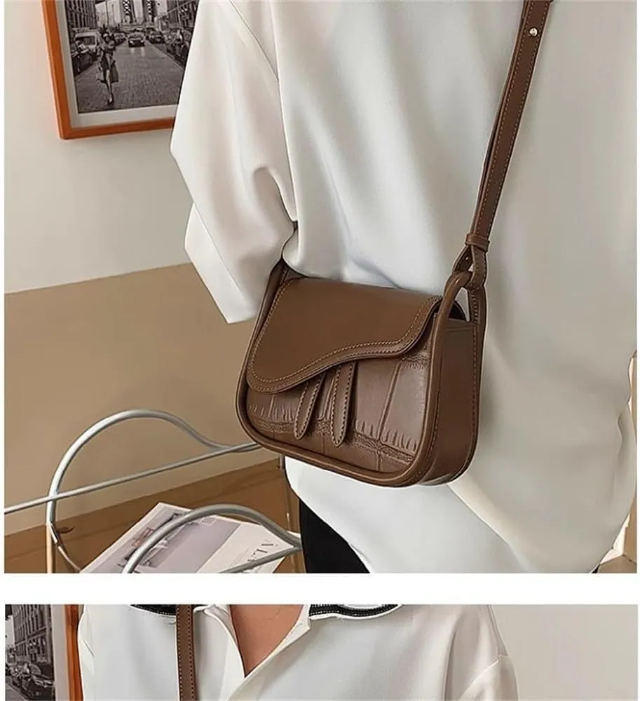 Womens' Shoulder Bag Women Summer Shoulder Bags Saddle Spring Crossbody Bags for School Work Leisure(Brown)