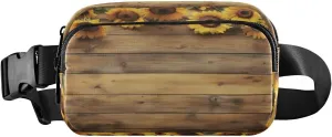 Wooden Plank Rustic Brown Fanny Packs for Women Men Crossbody Bags Everywhere Belt Bag with Adjustable Strap Fashion Waist Pack for Running Travel Daily