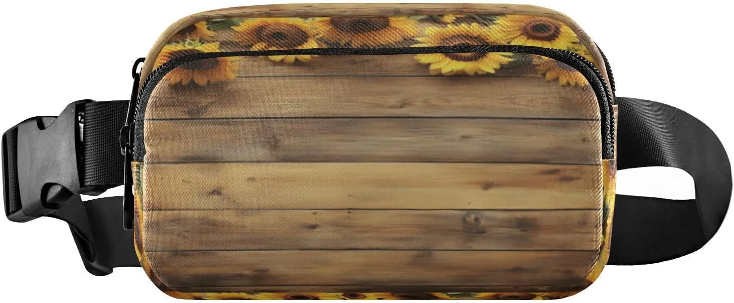 Wooden Plank Rustic Brown Fanny Packs for Women Men Crossbody Bags Everywhere Belt Bag with Adjustable Strap Fashion Waist Pack for Running Travel Daily