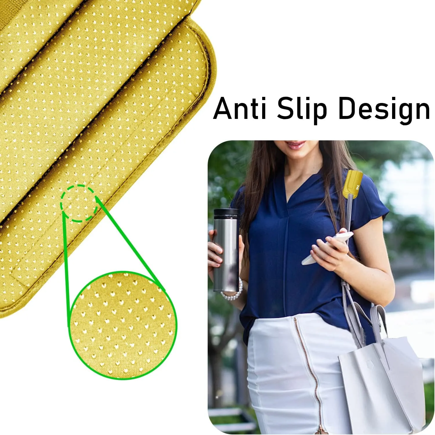 ZINZ Universal Shoulder Pad with Ultra Thick Cushion for Bag Luggage Bag Crossbody, Plus Long & Anti-Slip & Breathable,Yellow